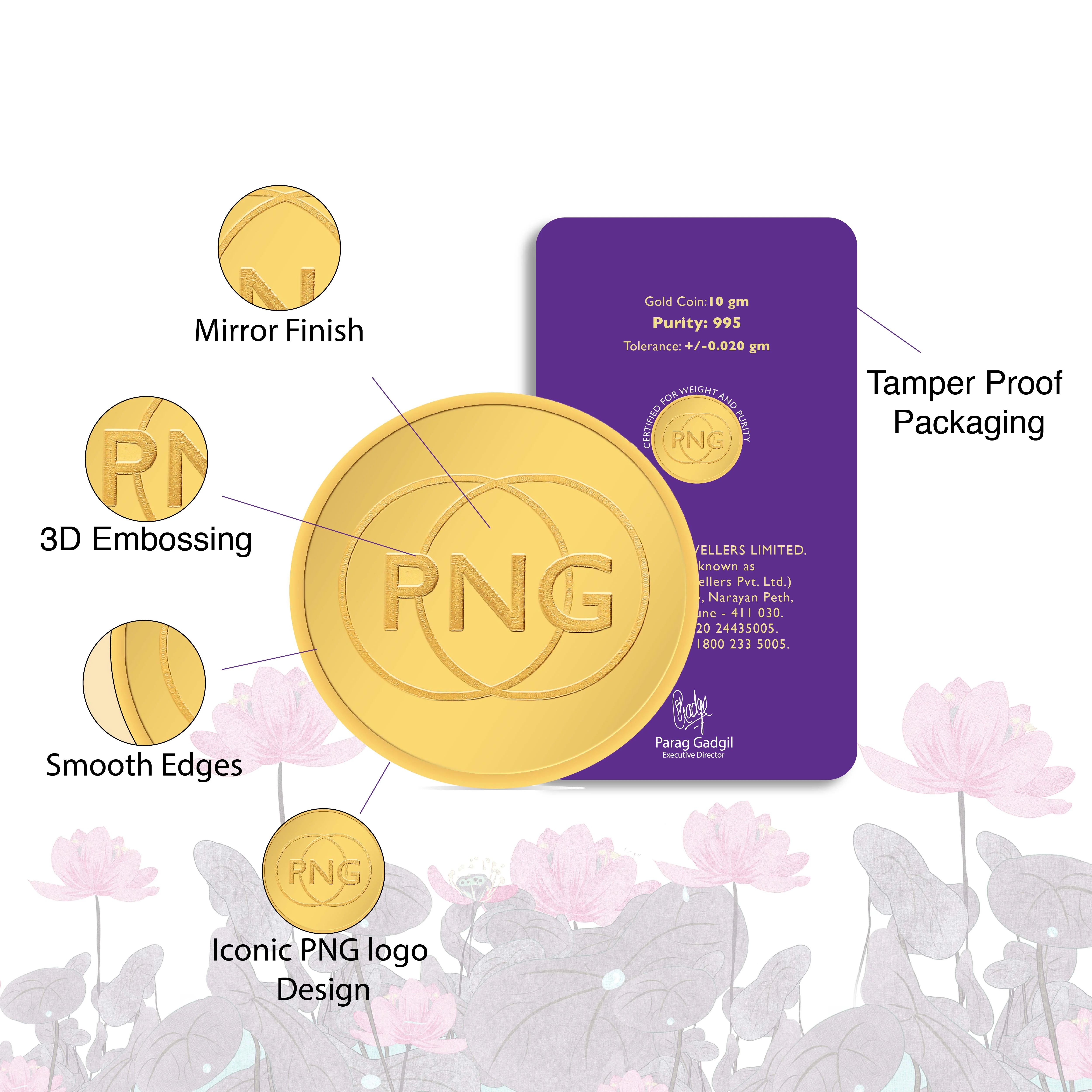 10 Gram 24 KT (995) PNG Gold Coin - Image 4