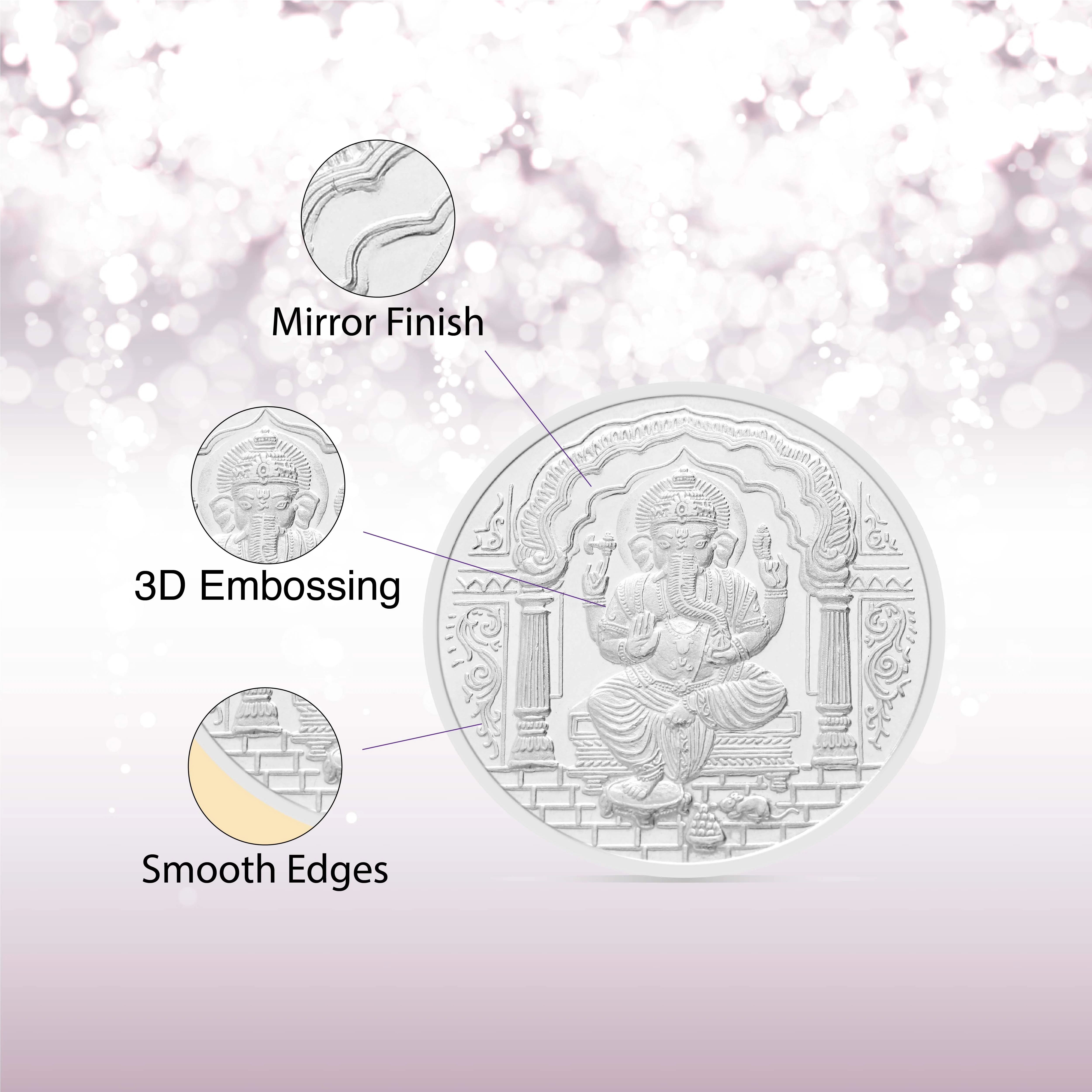 100 gms Ganesha Om Silver Coin - Image 4