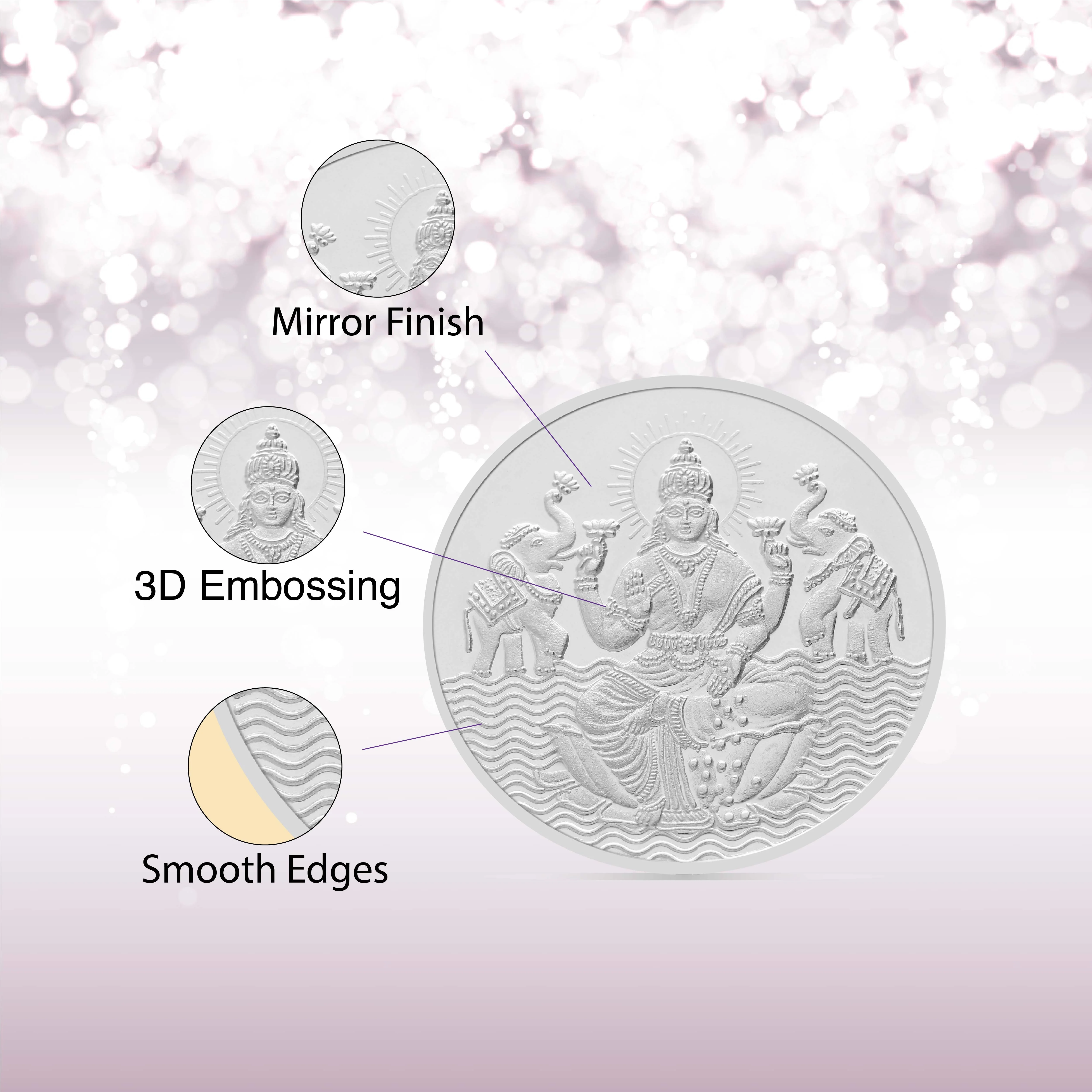 100 gms Laxmi Shree Silver Coin - Image 4