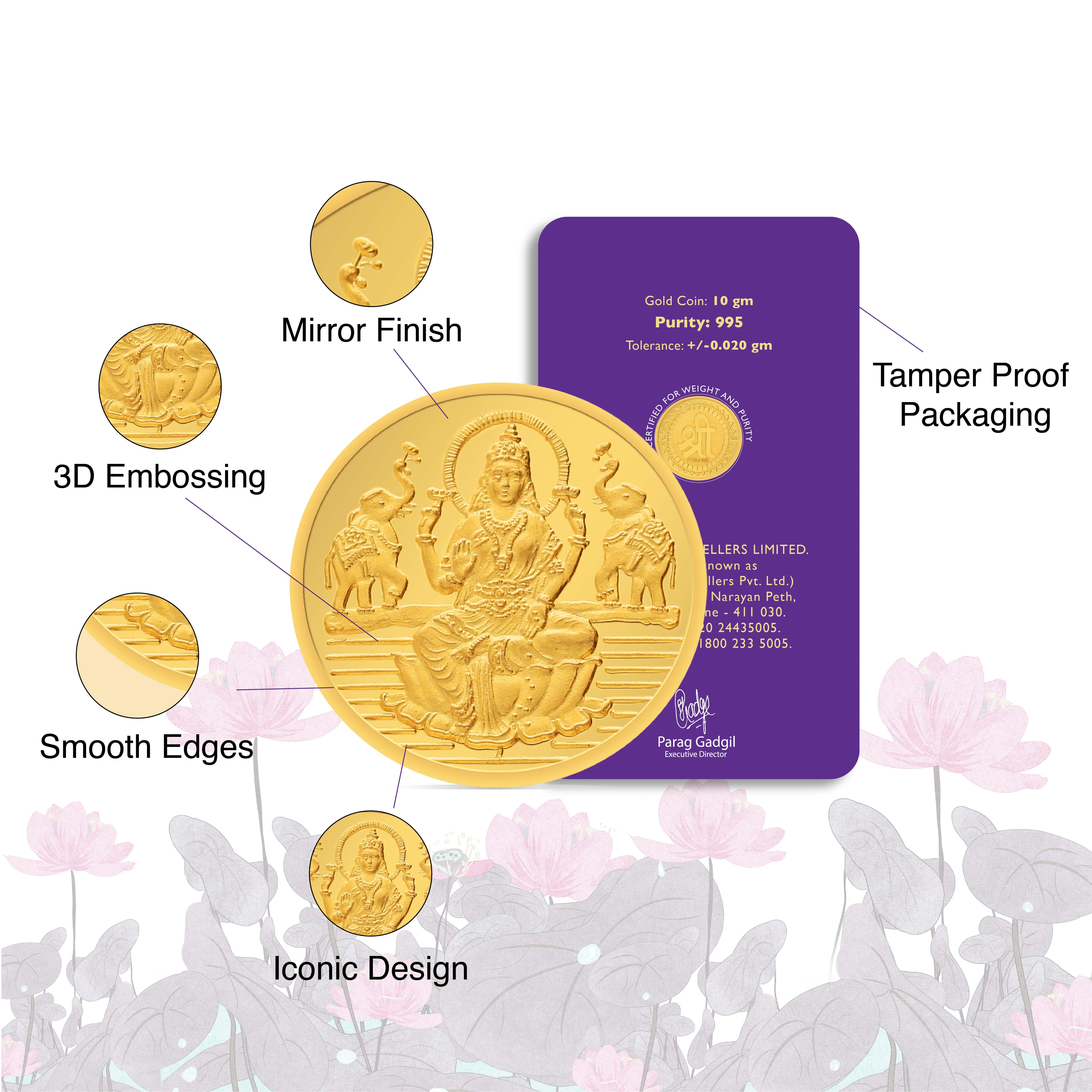 2 Gram 24 KT (995) Laxmi Shree Gold Coin - Image 4