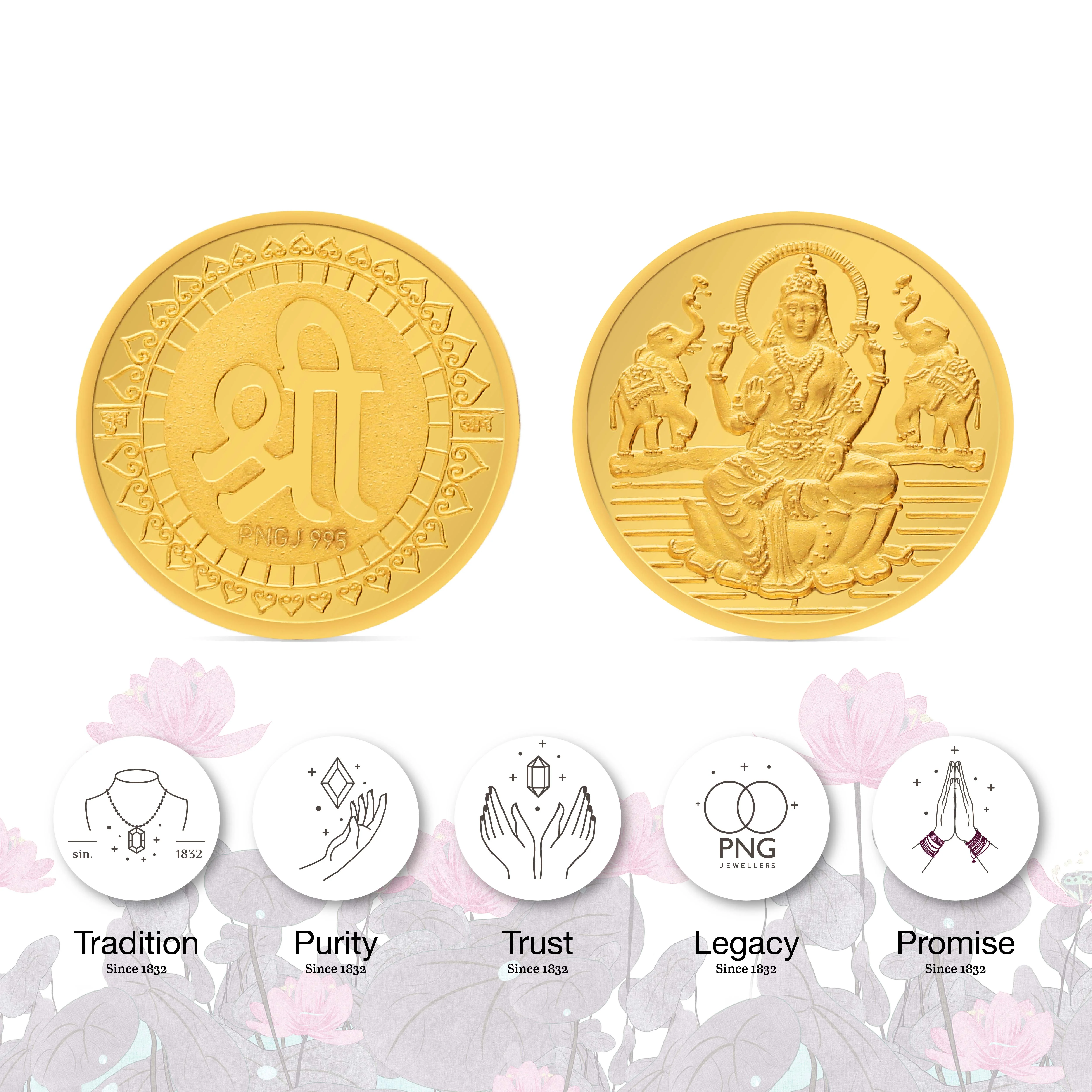 5 Gram 24 KT (995) Laxmi Shree Gold Coin - Image 3