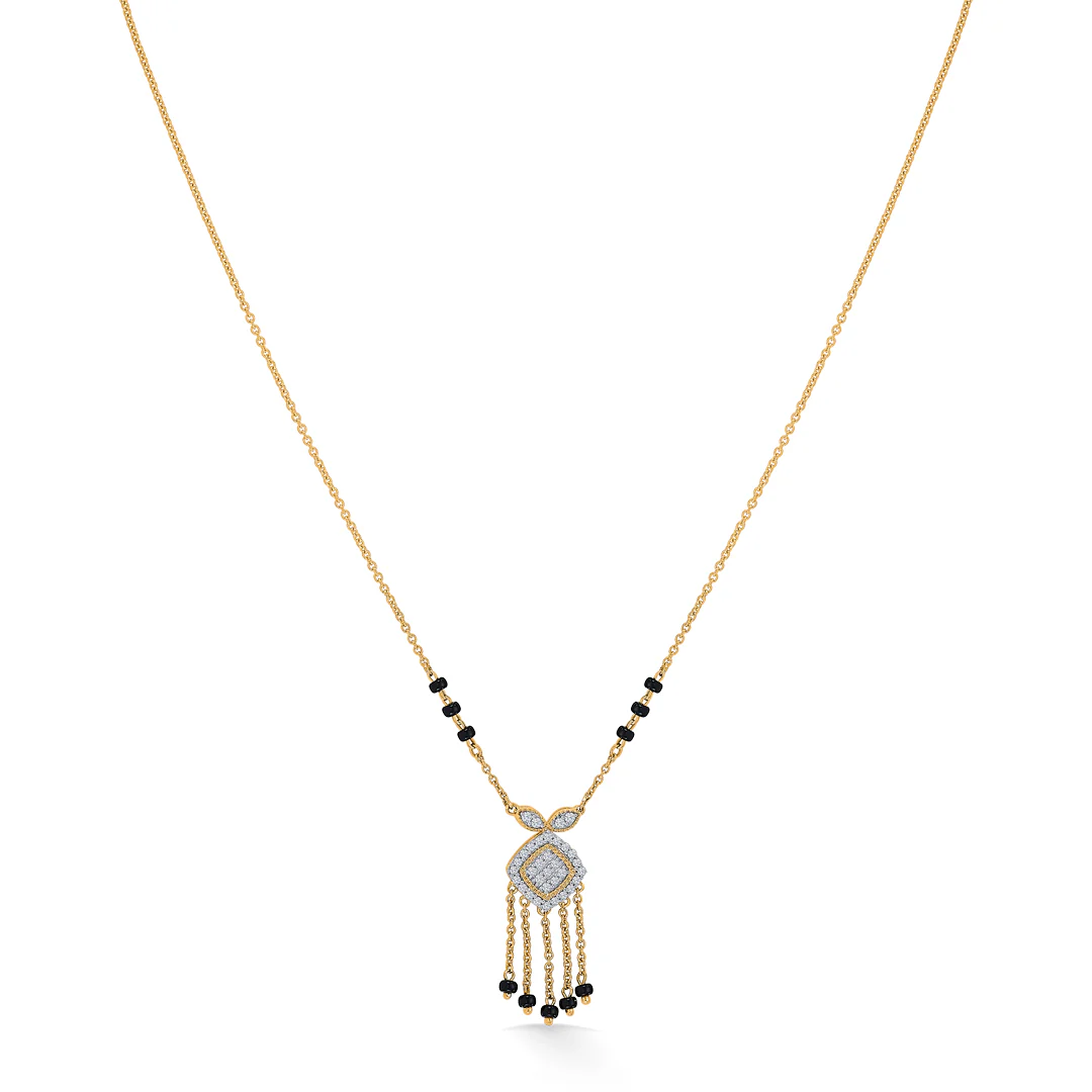 Amoura Charm Gold & Diamond Modern Mangalsutra for Women - Image 3