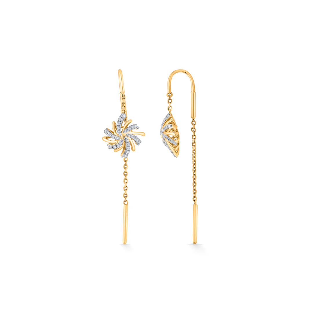 Astral Bloom Gold Stud Diamond Earring for Women - Image 5