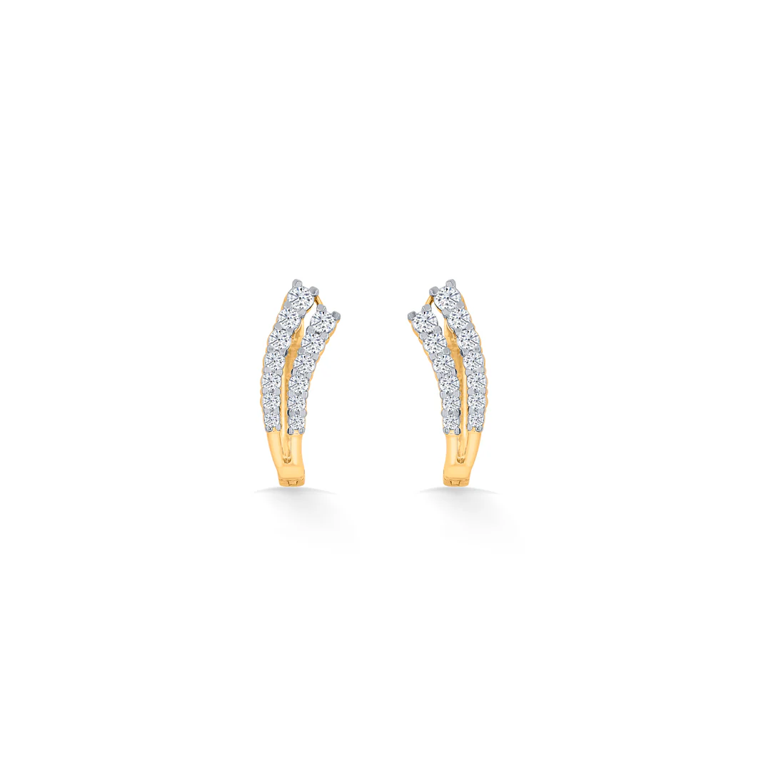 Aurora Twist Gold Stud Diamond Earring for Women - Image 3