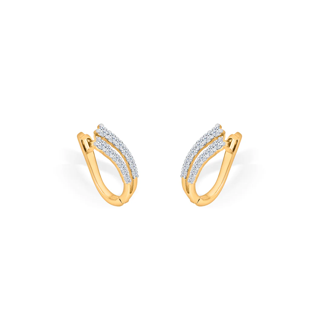 Aurora Twist Gold Stud Diamond Earring for Women - Image 4
