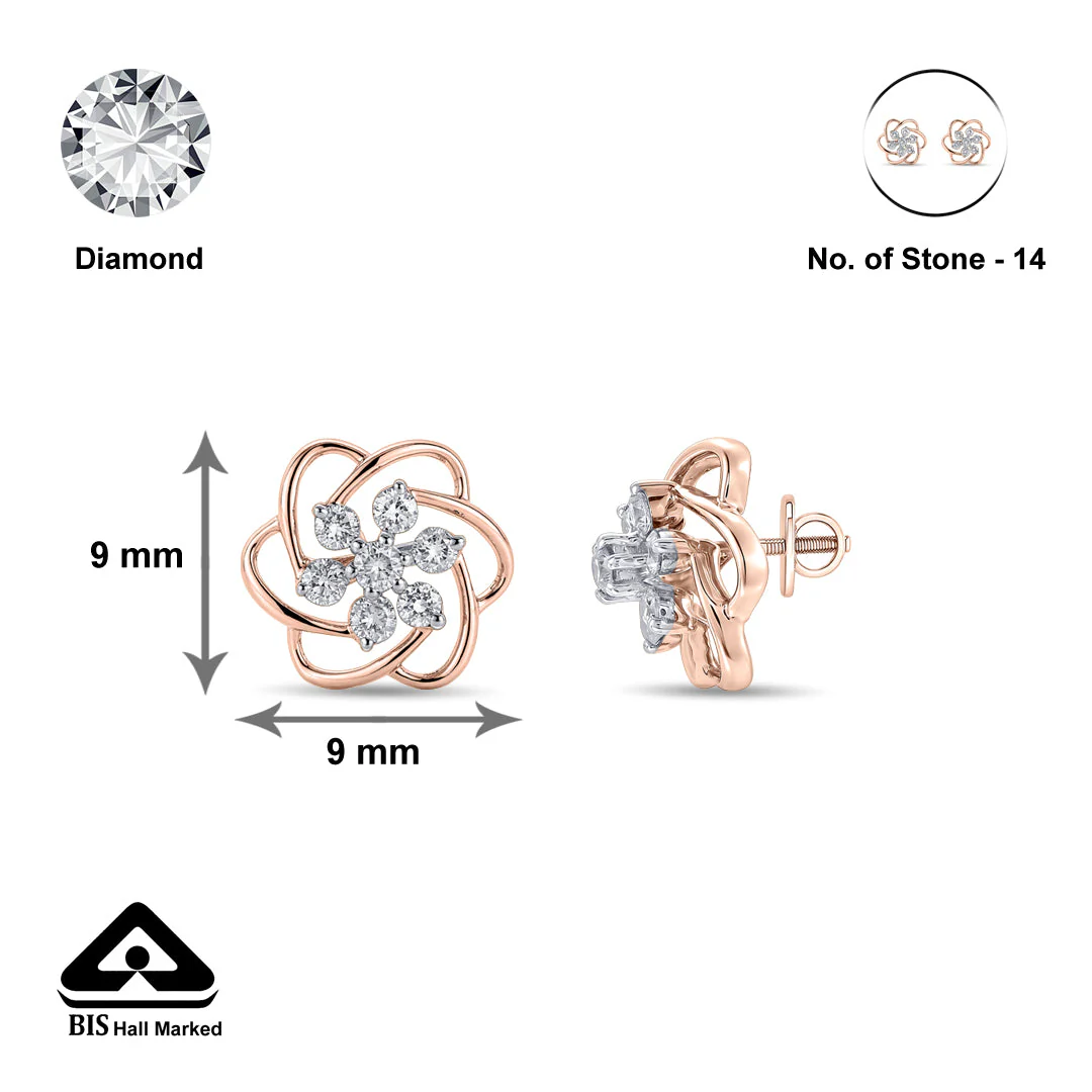 Bloomora Charm Diamond Earring - Image 6