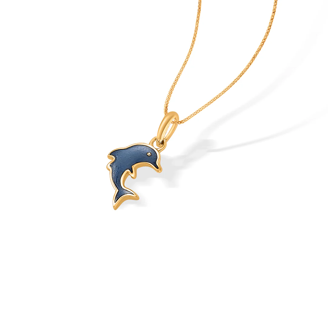 Blue Dolphin Kids Gold Pendant For Women - Image 4