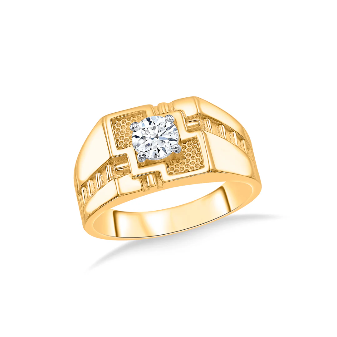 Bravo Charm Yellow Gold Men's Ring - Image 2