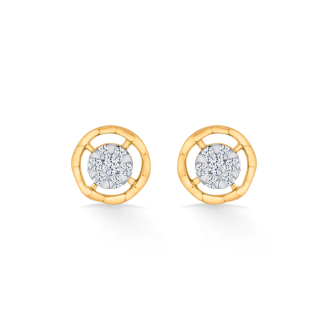 Brilliant Orb Gold Stud Diamond Earring for Women - Image 3