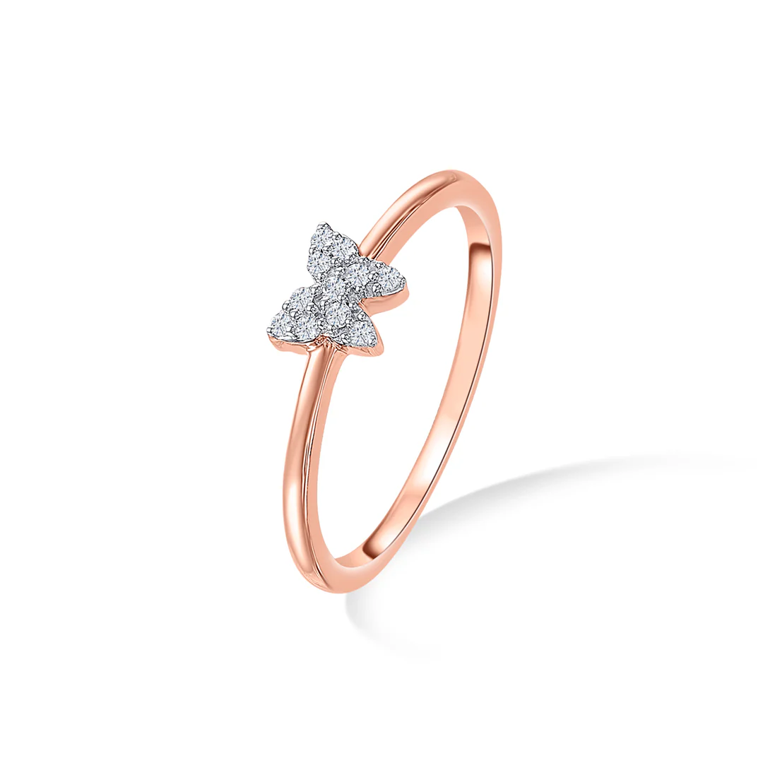 Butterfly Gold & Diamond Ring For Women - Image 3