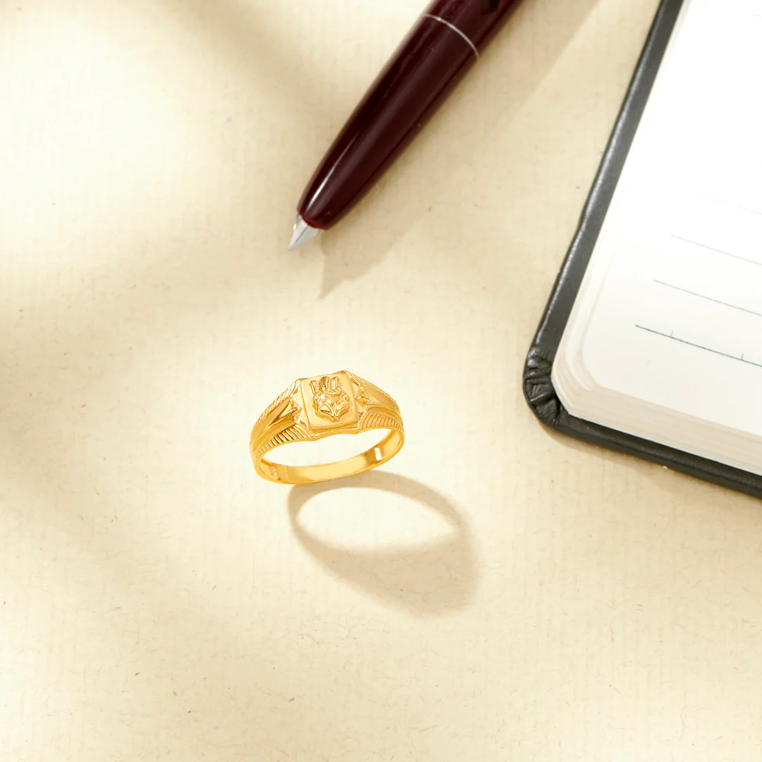 Chitamani Ganesha Yellow Gold Men's Ring