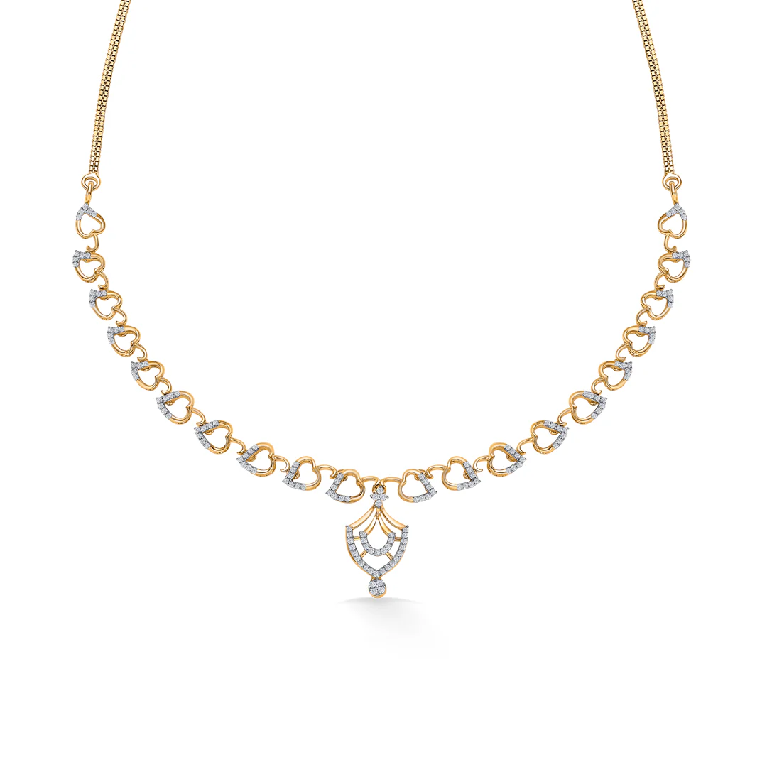 Circle Muse Gold & Diamond Short Necklace - Image 3