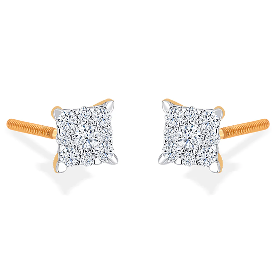 Clarion Dews Gold & Diamond Stud Earring - Image 3
