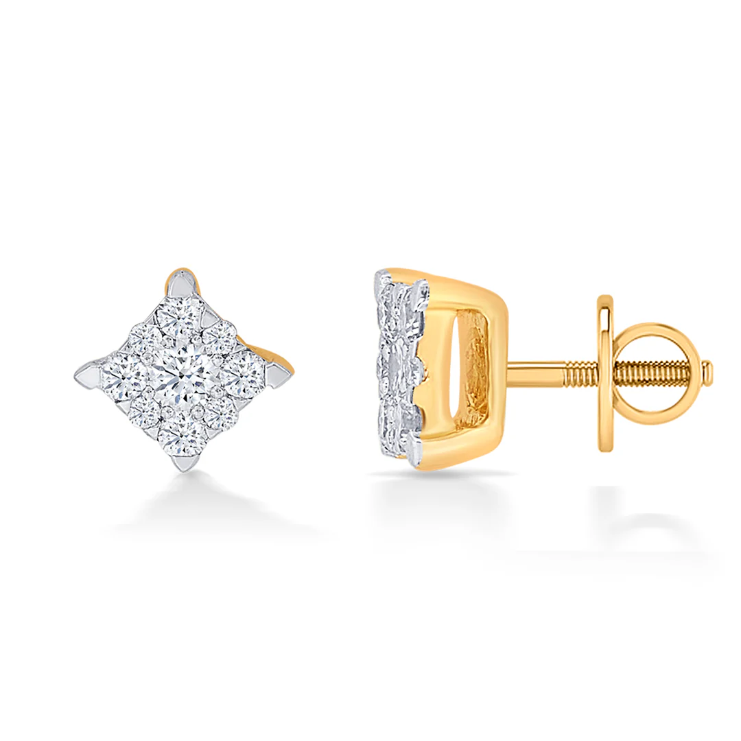 Clarion Dews Gold & Diamond Stud Earring - Image 4