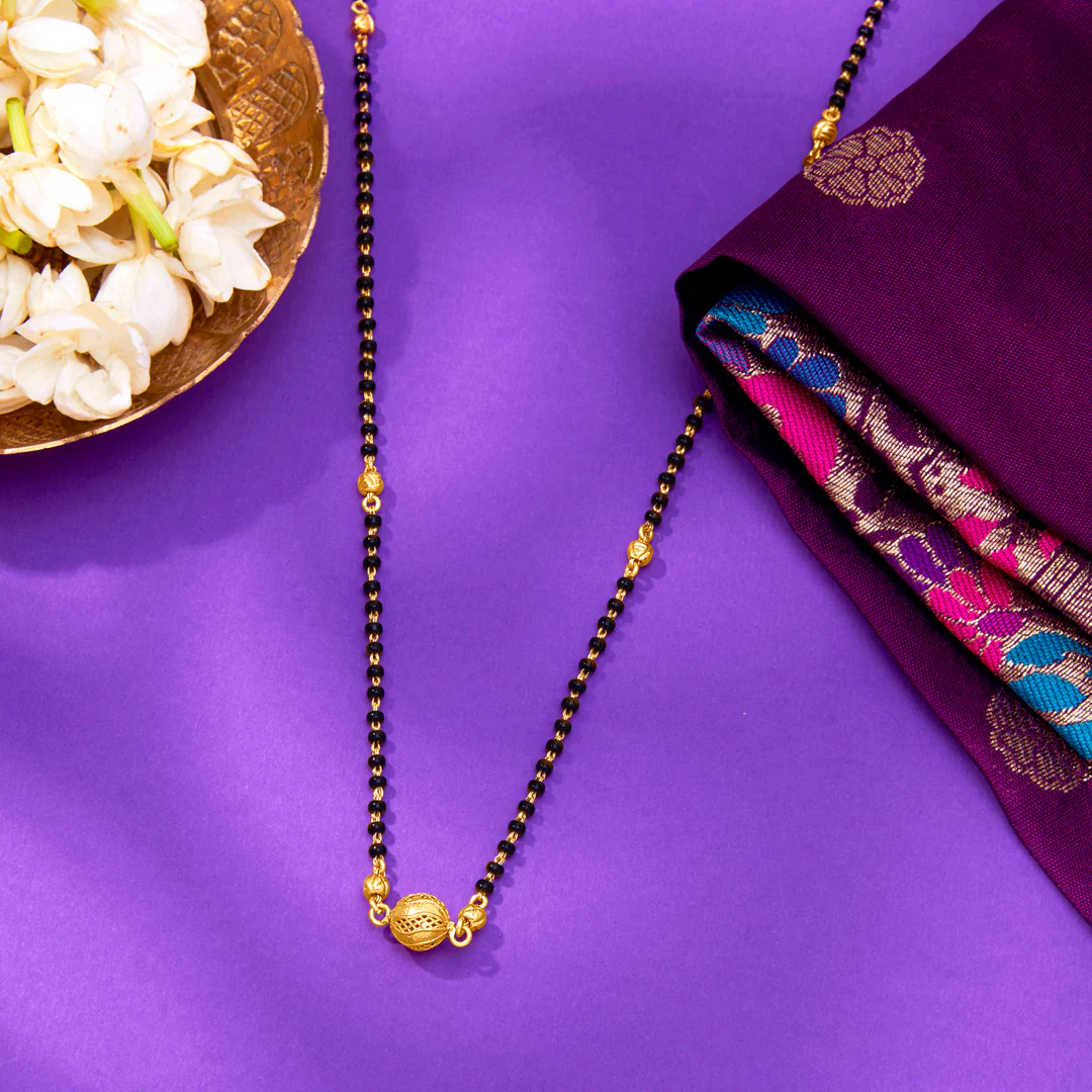 Classic Beadline Yellow Gold Modern Mangalsutra For Women