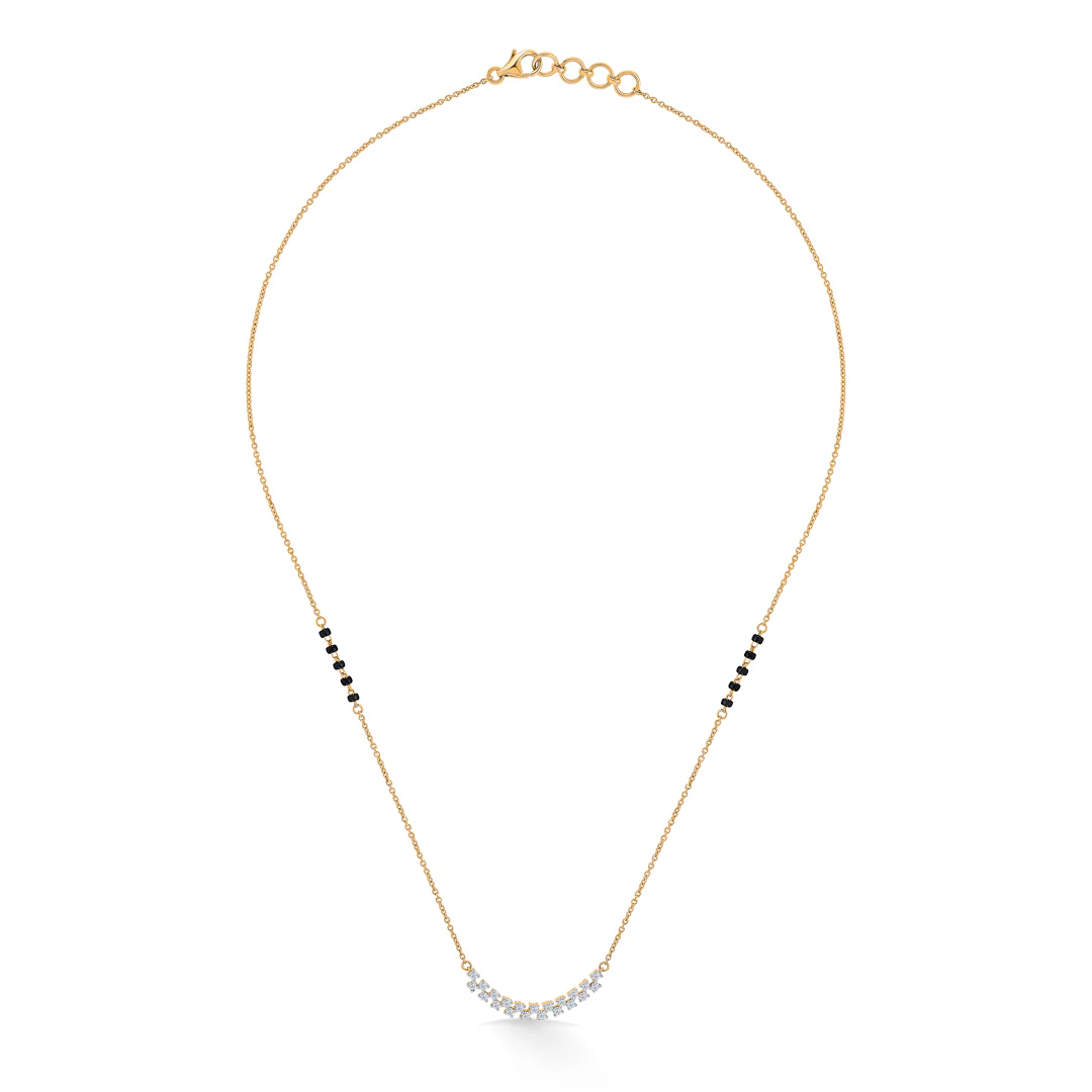 Classic Curve Gold & Diamond Modern Mangalsutra for Women - Image 2