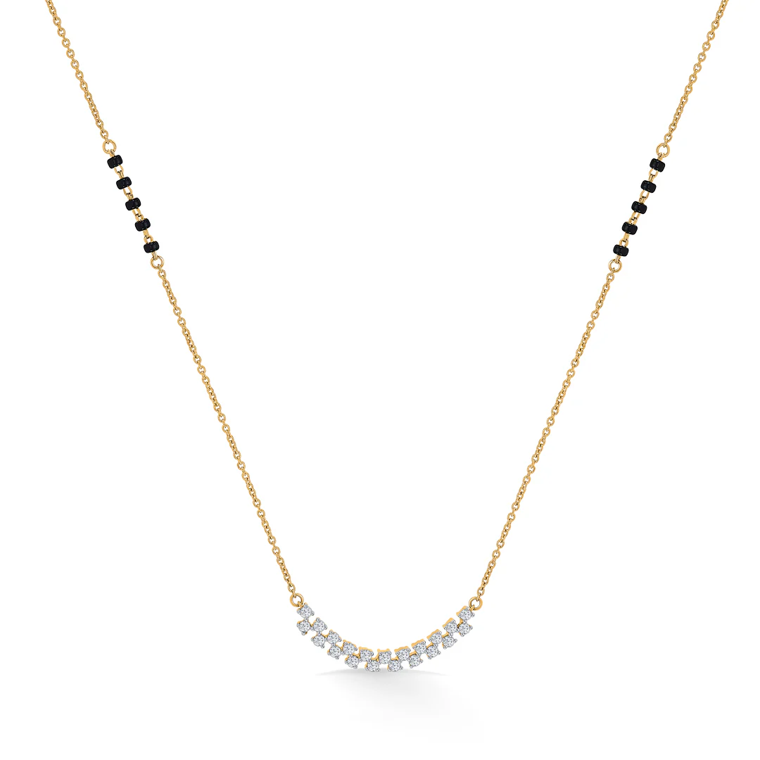 Classic Curve Gold & Diamond Modern Mangalsutra for Women - Image 3