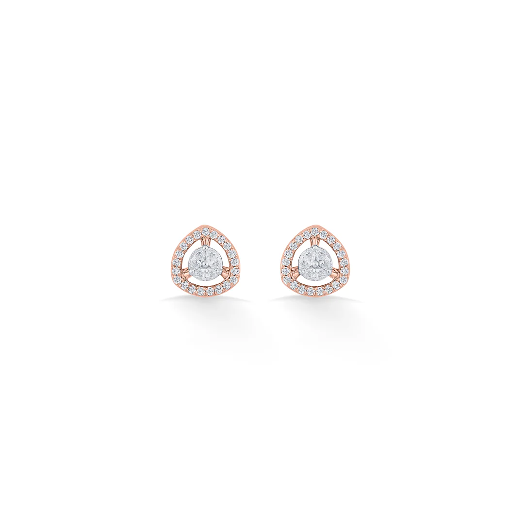 Cosmic Spark Gold Stud Diamond Earring for Women - Image 3