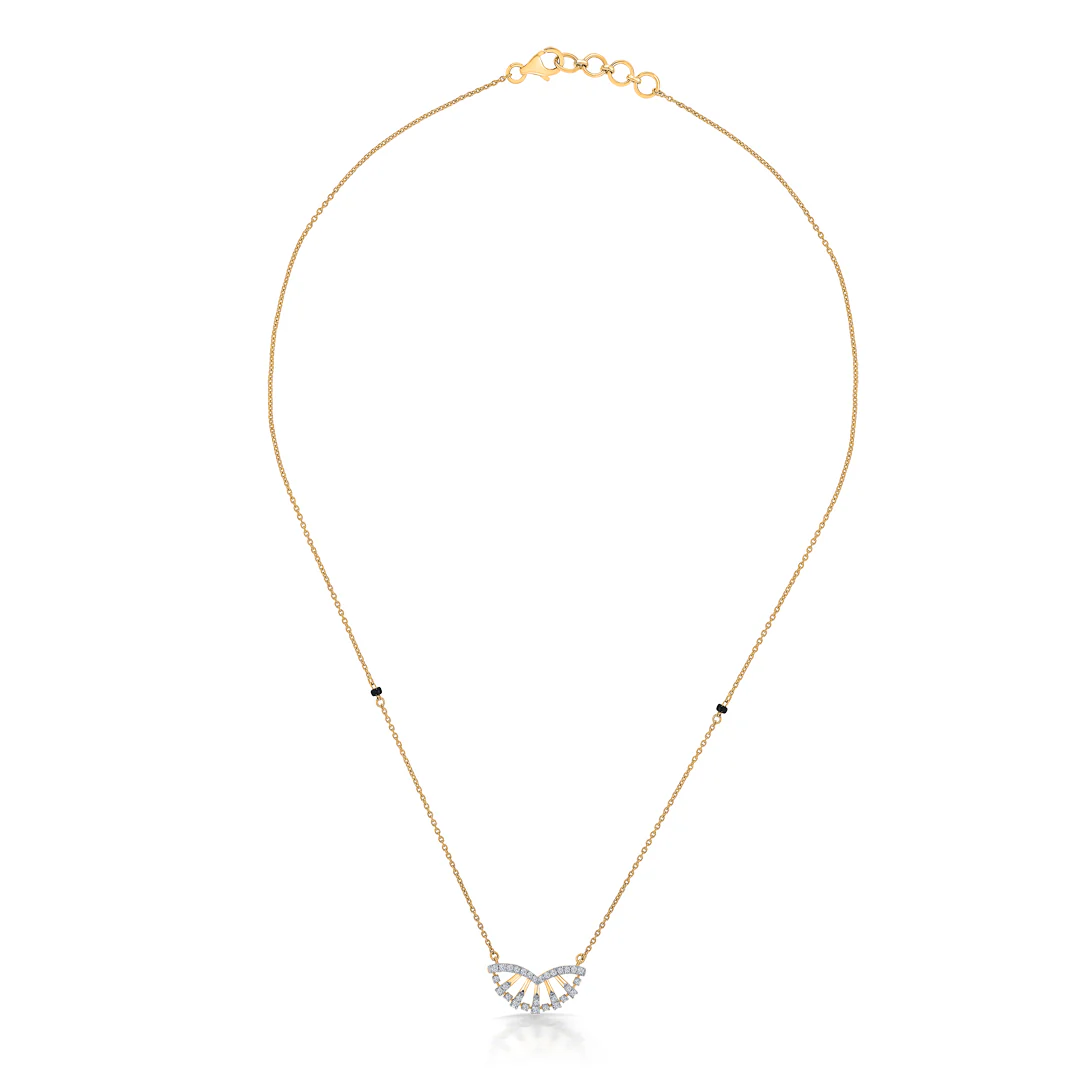 Crescent Delight Gold & Diamond Modern Mangalsutra for Women - Image 2
