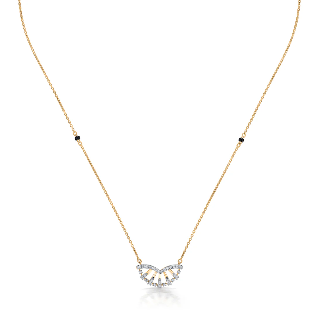 Crescent Delight Gold & Diamond Modern Mangalsutra for Women - Image 3