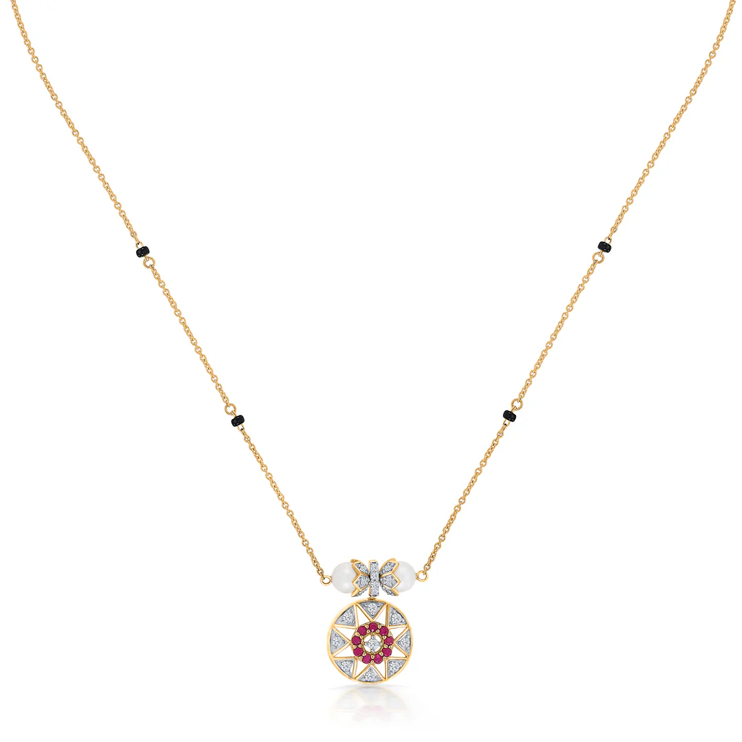 Crimson Grace Gold & Diamond Modern Mangalsutra for Women - Image 3