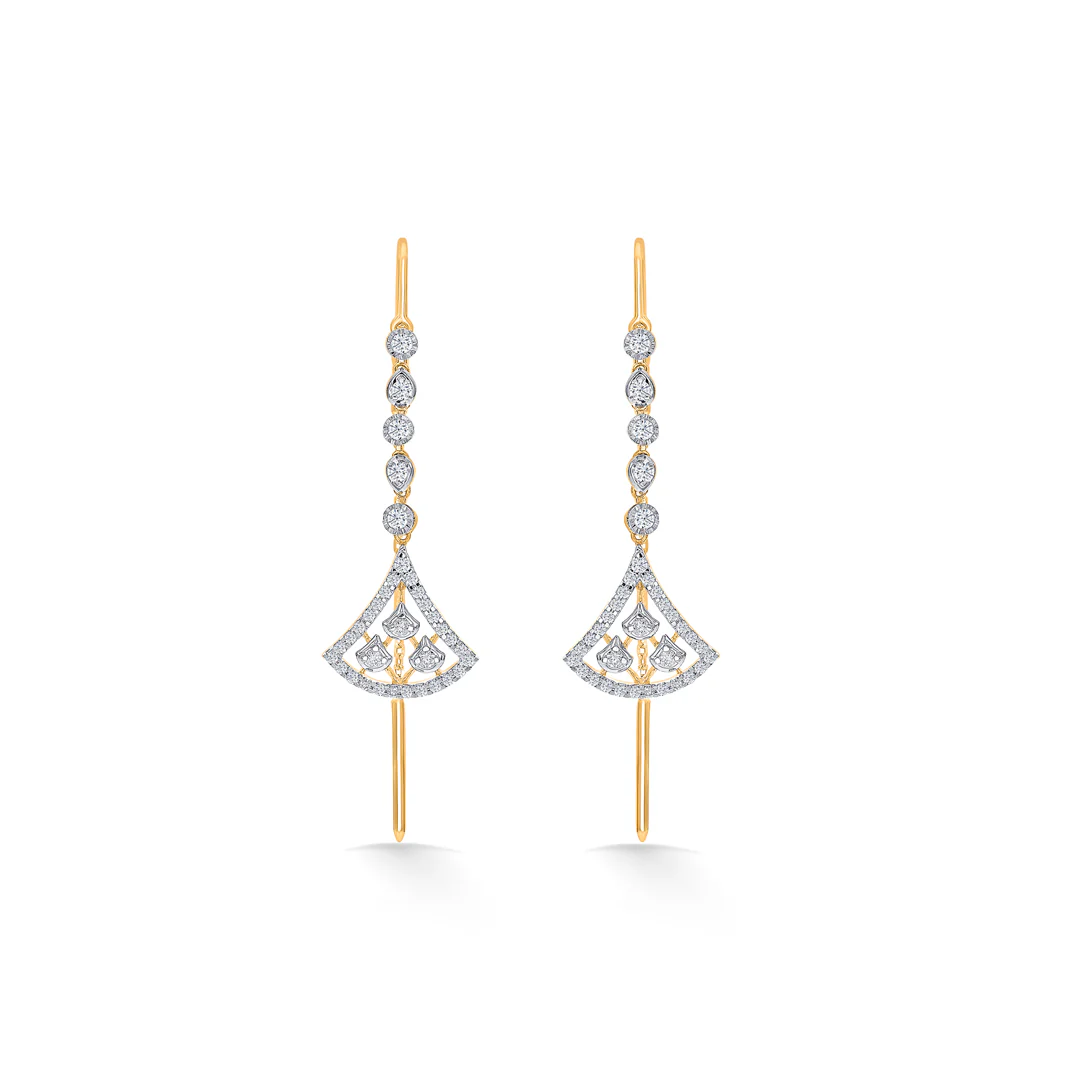 Crystal Horizon Gold Dangler Earring For Women