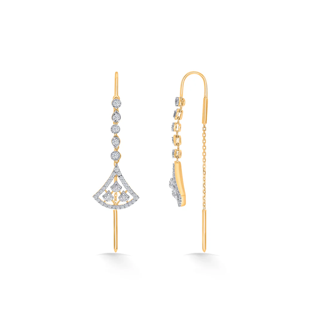 Crystal Horizon Gold Dangler Earring For Women - Image 3