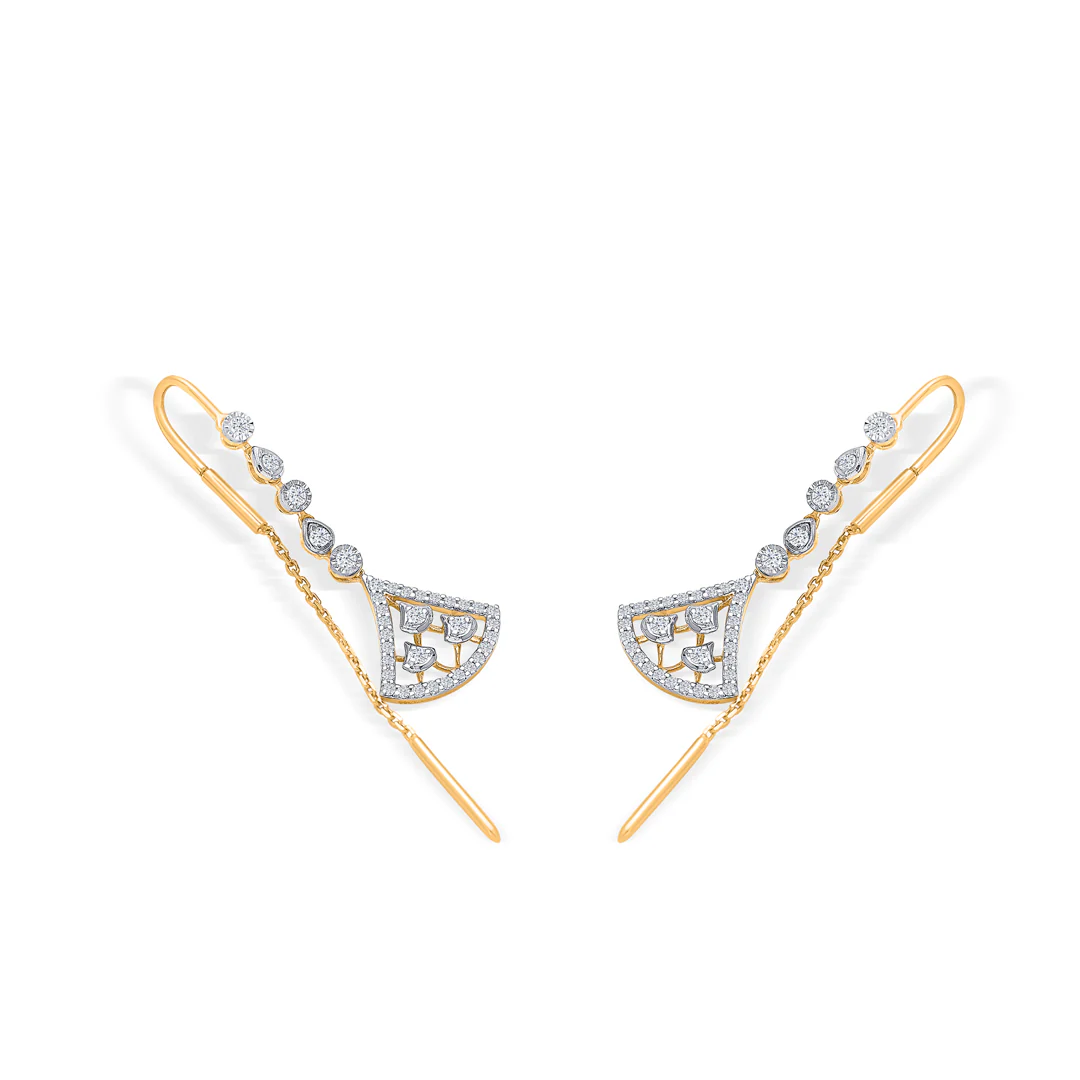 Crystal Horizon Gold Dangler Earring For Women - Image 4