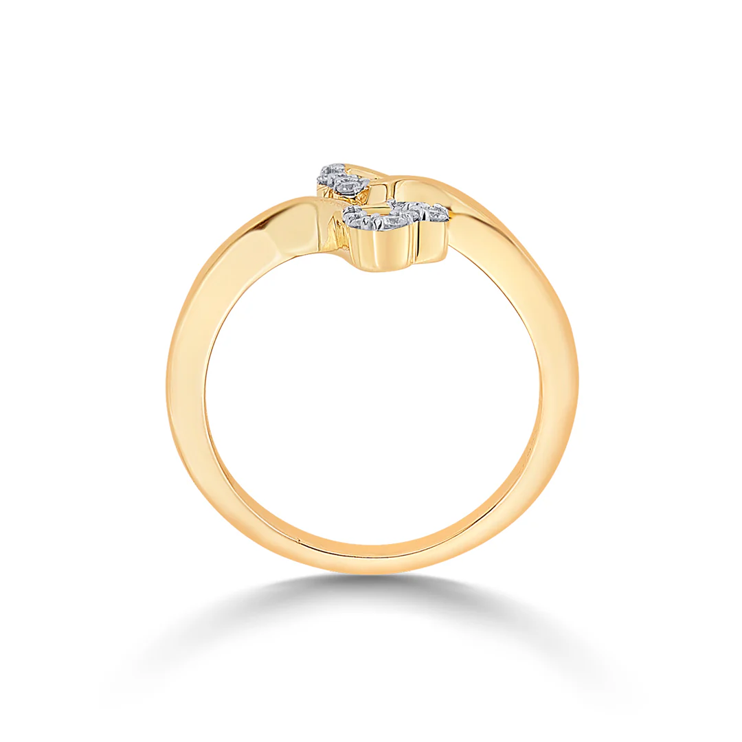 Dancing Hearts Gold & Diamond Ring - Image 4