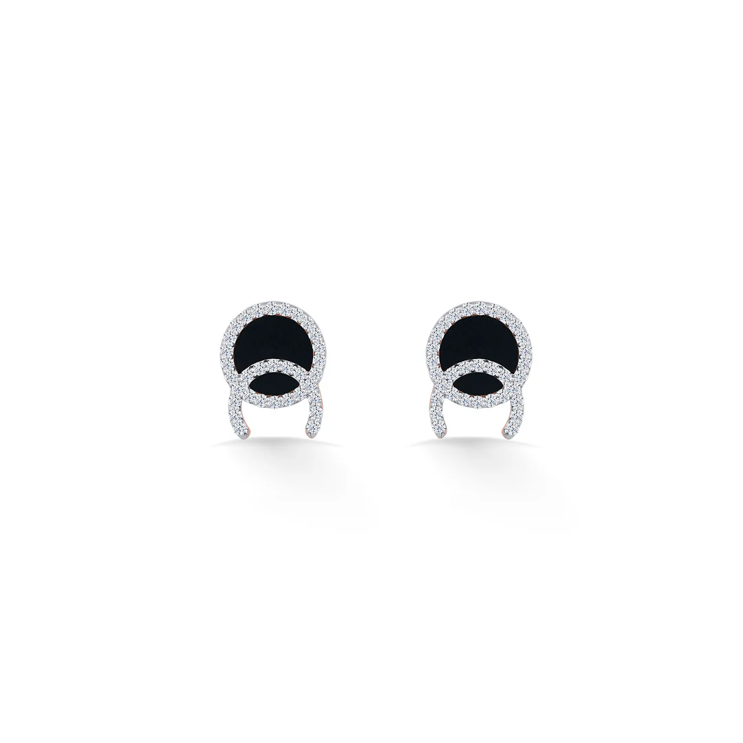 Dark Radiance Rose Gold Stud Diamond Earring For Women - Image 3