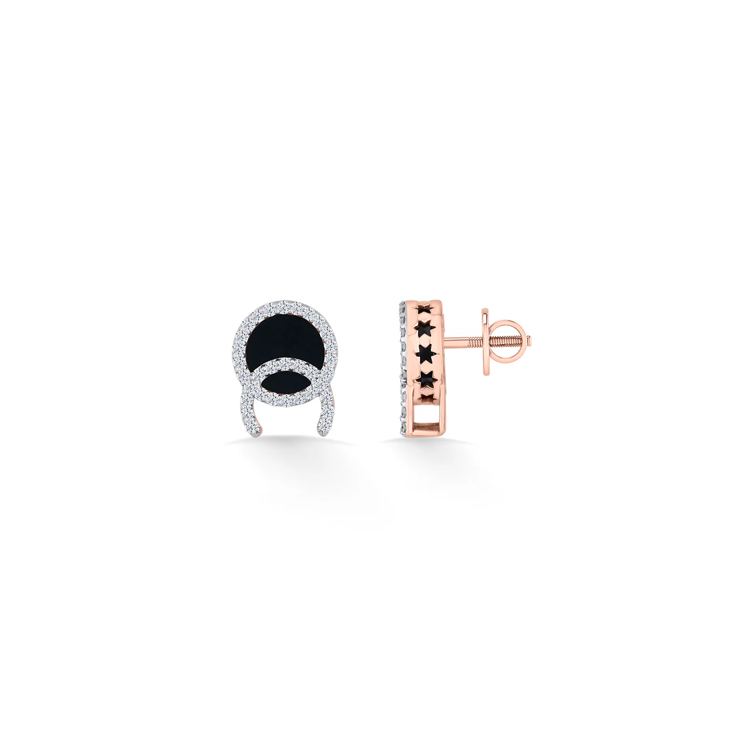 Dark Radiance Rose Gold Stud Diamond Earring For Women - Image 5