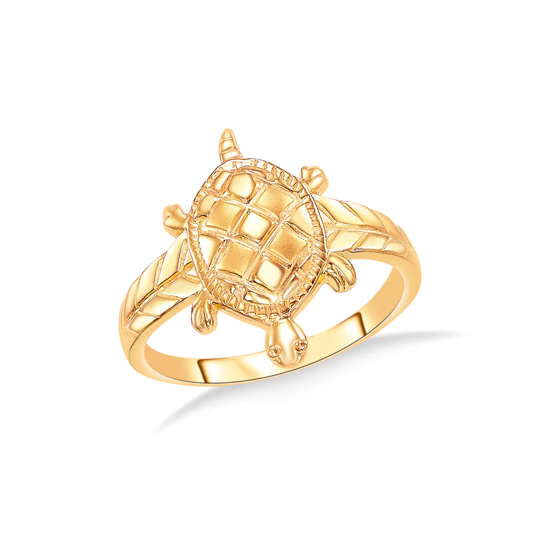 Devine Turtle Yellow Gold Men's Ring - Image 2