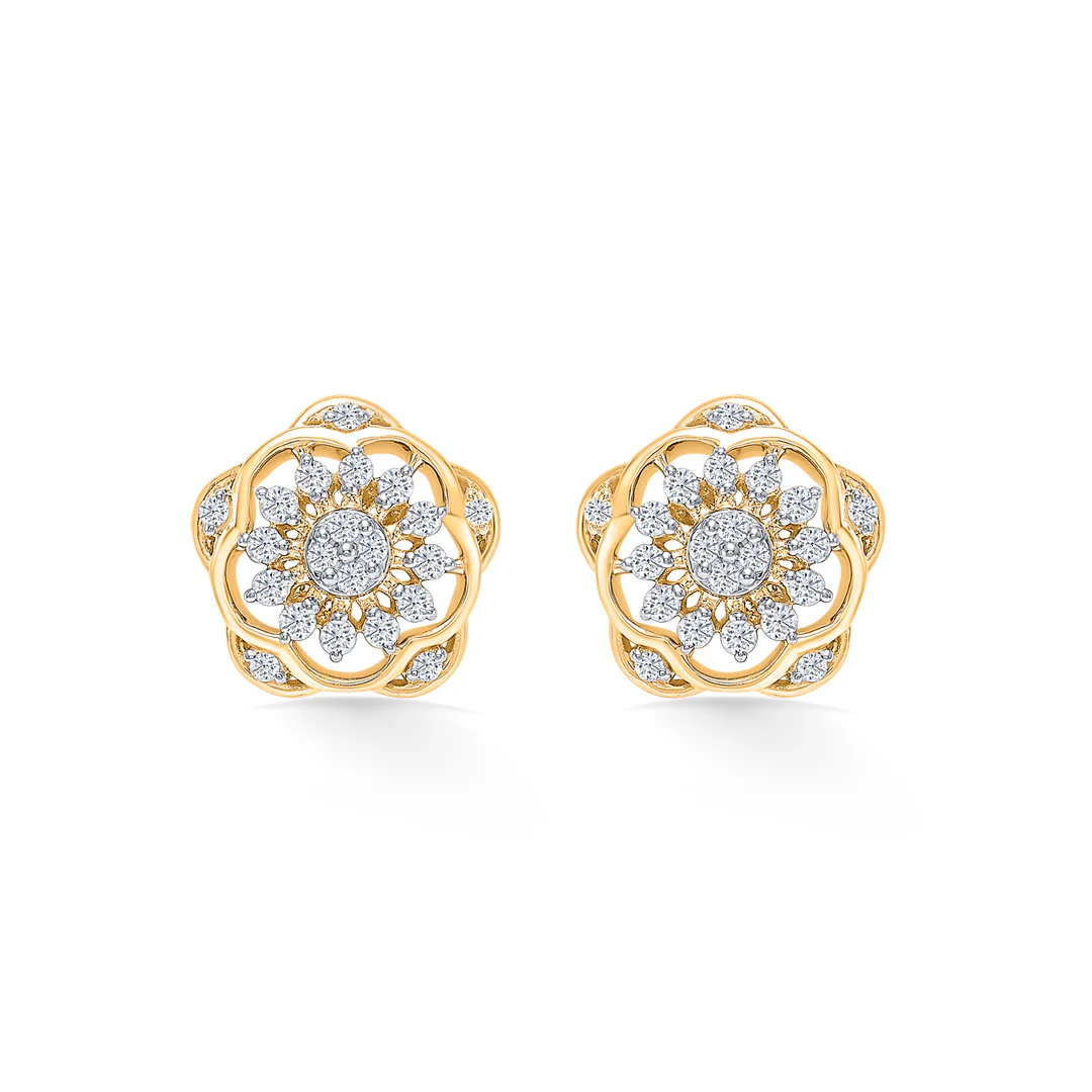 Diamond Bloomlet Gold & Diamond Earring - Image 2
