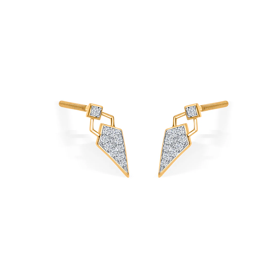 Diamond Dagger Gold & Diamond Stud Earring - Image 3