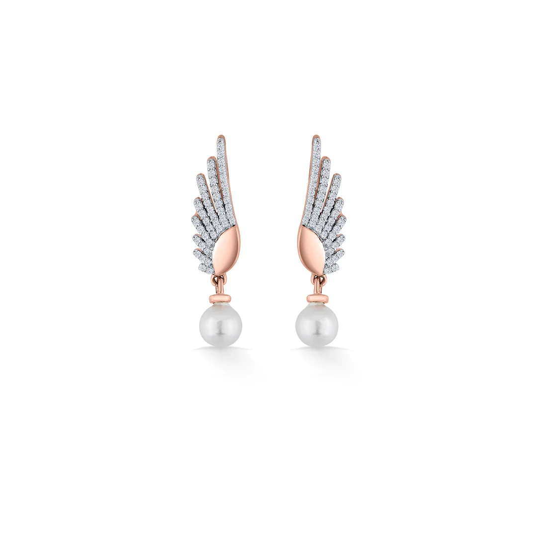 Diamond Pearl Gold & Diamond Drops & Dangler Earring For Women - Image 3