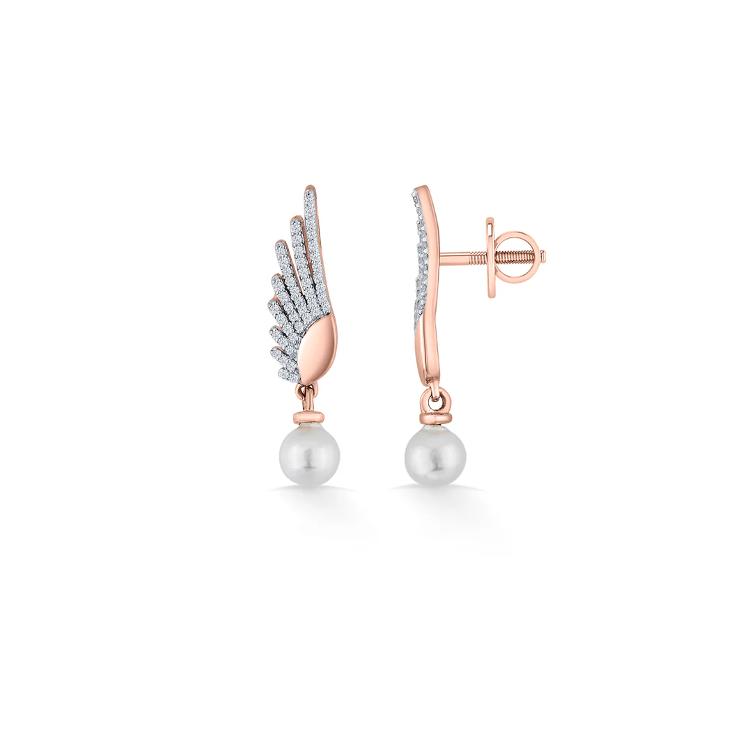 Diamond Pearl Gold & Diamond Drops & Dangler Earring For Women - Image 5