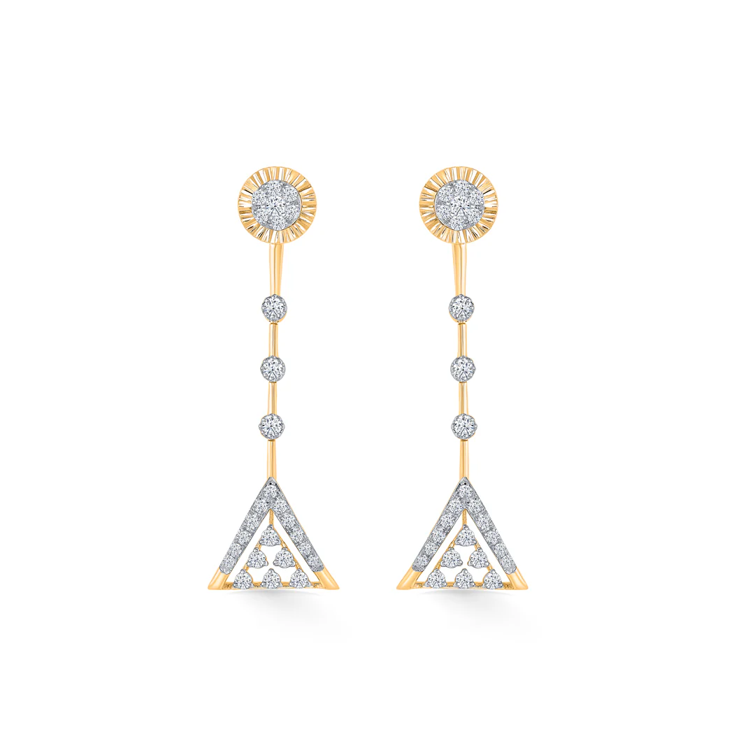 Diora Point Gold & Diamond Drops & Dangler Earring - Image 2