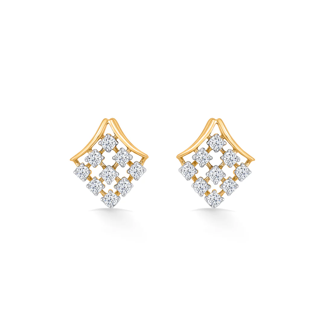Divine Luster Gold Stud Earring For Women