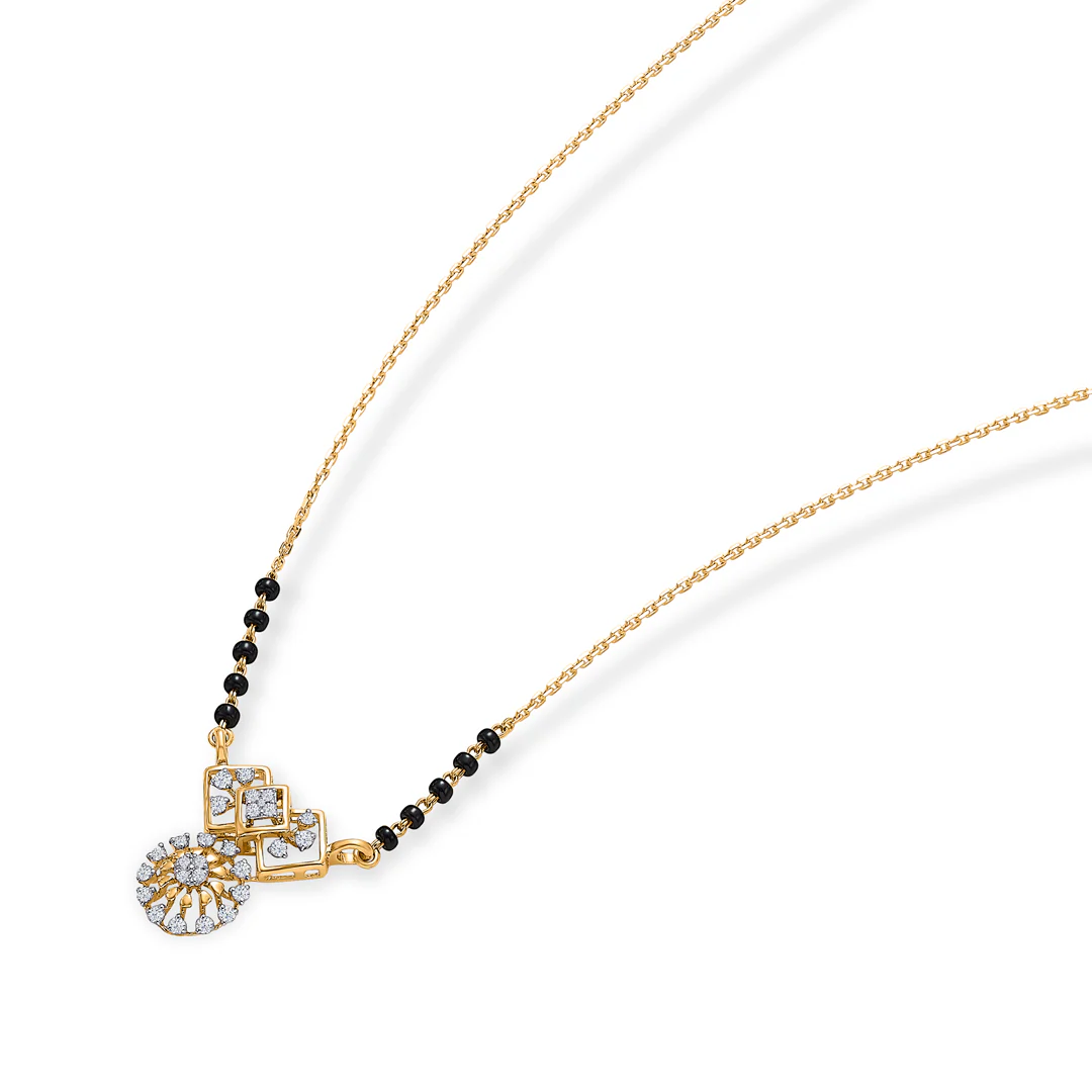 Elivra Spark Gold & Diamond Modern Mangalsutra - Image 3