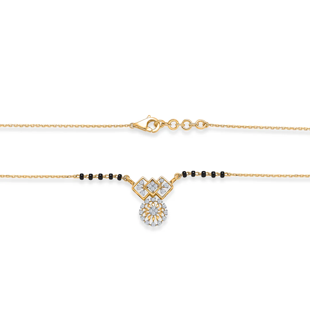 Elivra Spark Gold & Diamond Modern Mangalsutra - Image 4
