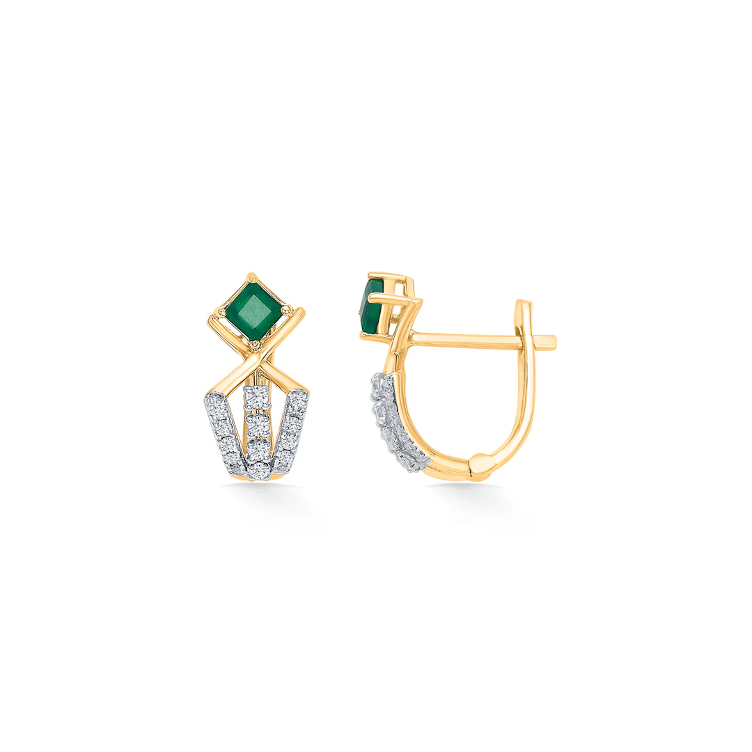 Elvora Prism Gold & Diamond Hoops & Huggies Earring - Image 3