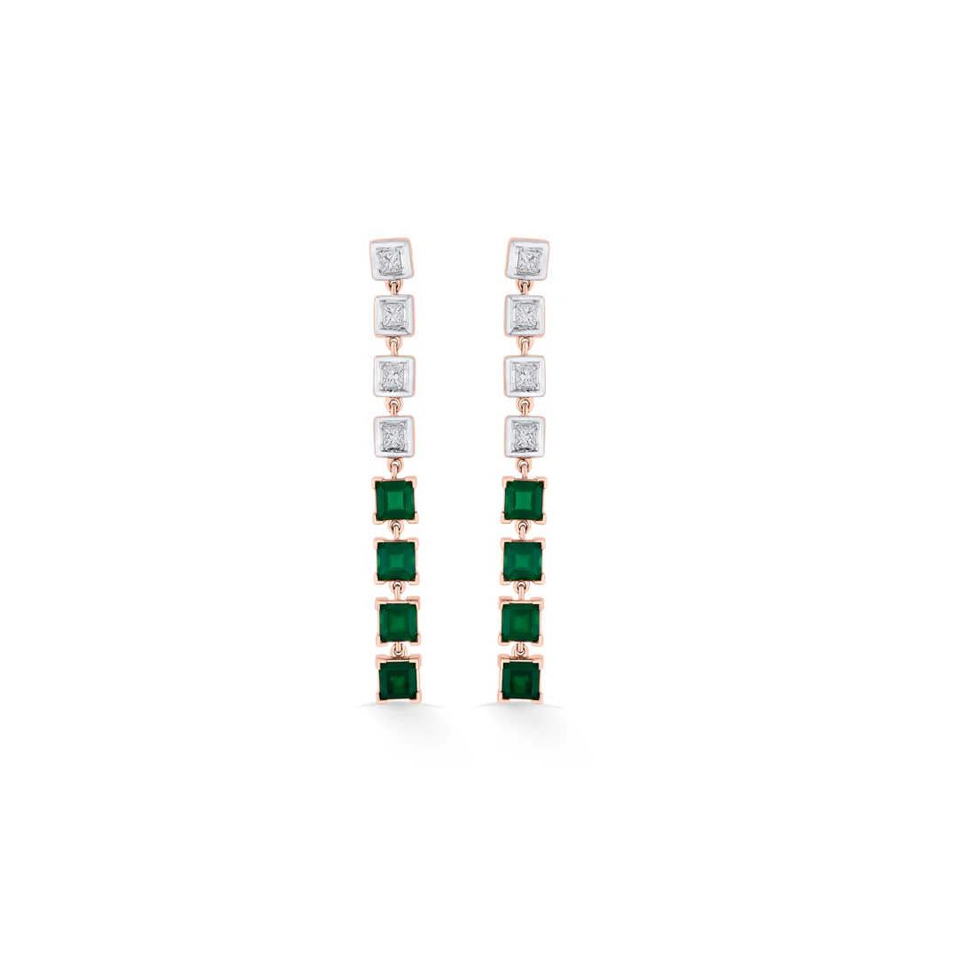 Emerald Falls Gold Stud Diamond Earring for Women - Image 3