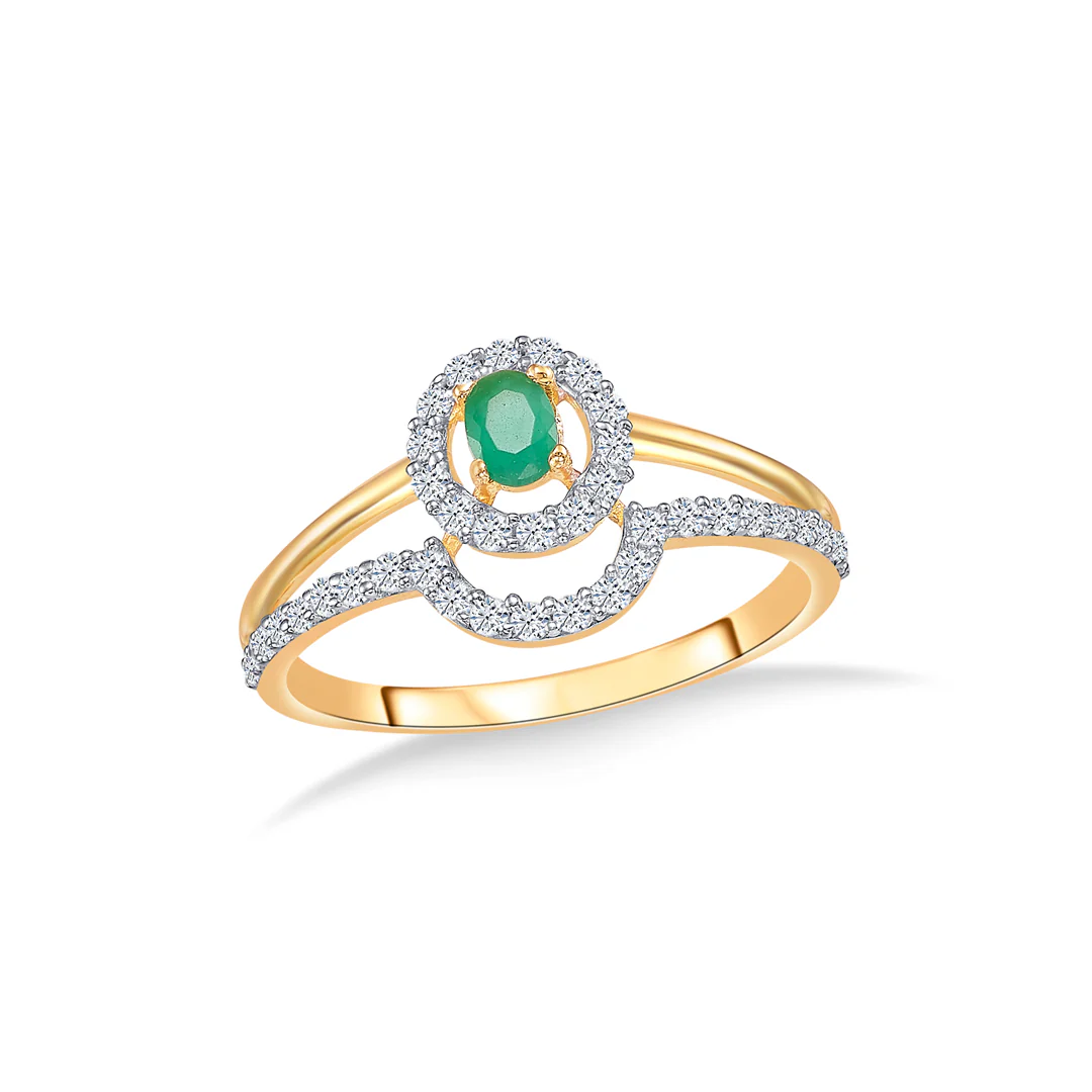 Emerald Gold Fashion Ring For Women - Image 2