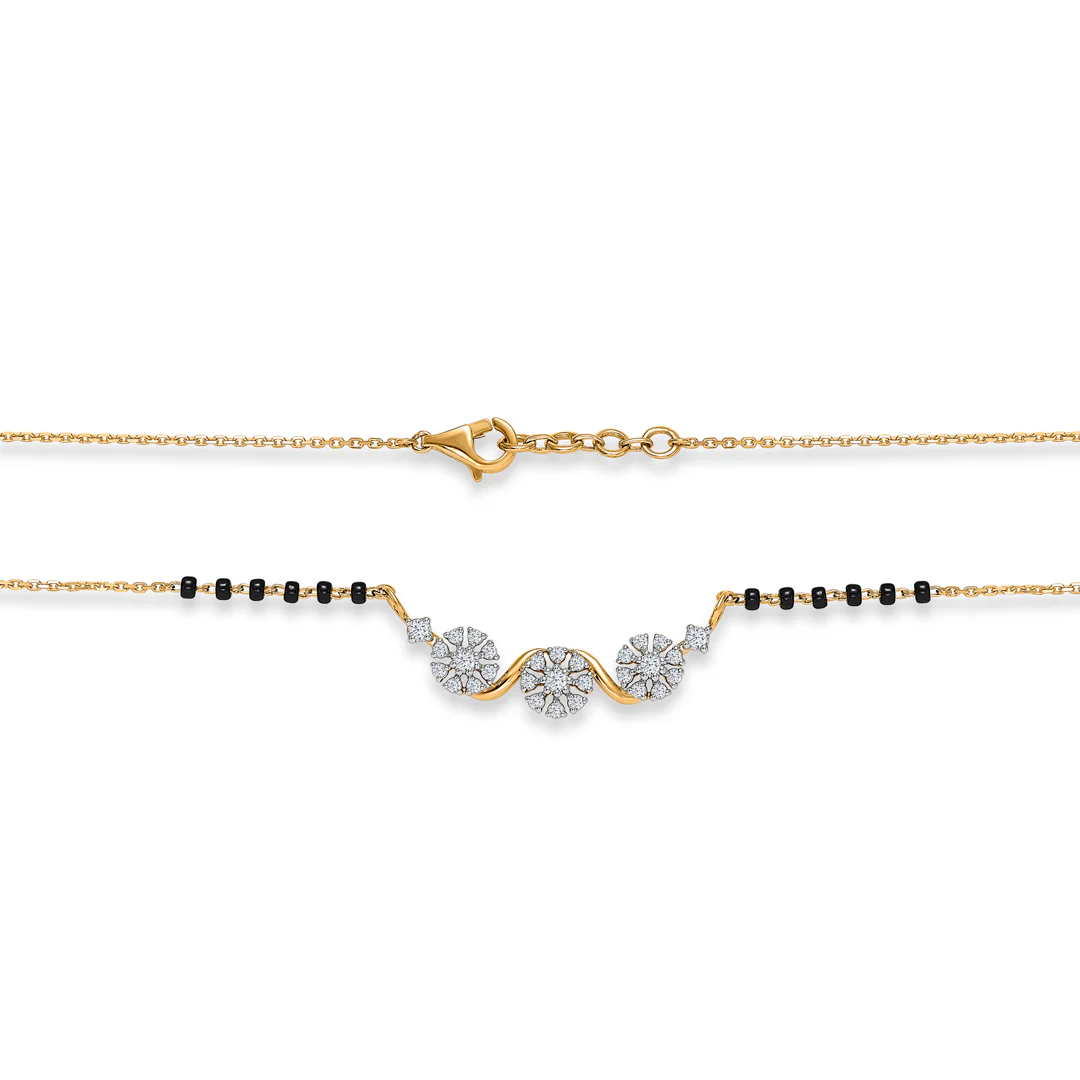 Emerald Promise Gold & Diamond Modern Mangalsutra - Image 4