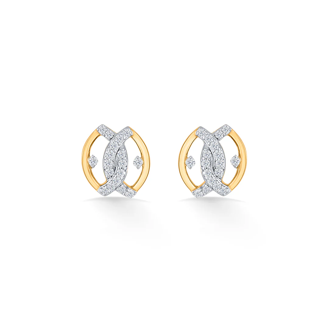 Eternal Sight Yellow Gold Stud Diamond Earring For Women - Image 3