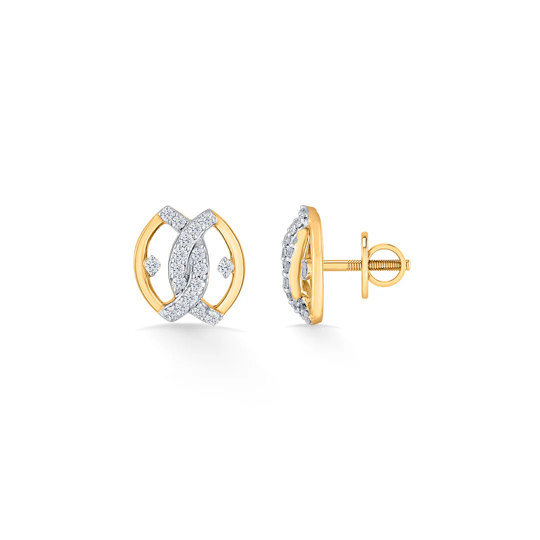 Eternal Sight Yellow Gold Stud Diamond Earring For Women - Image 5