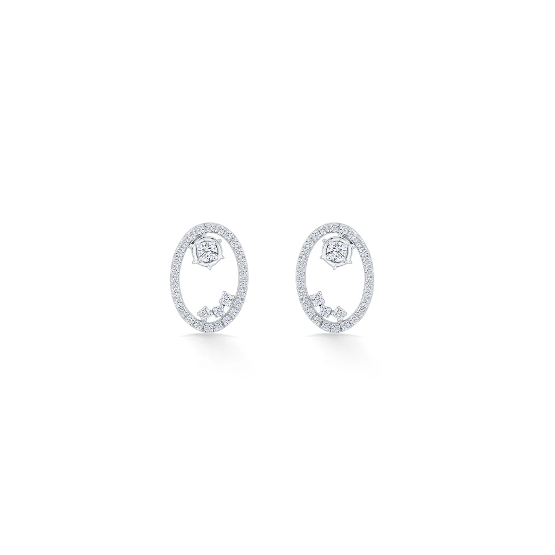 Ethereal Oval Rose Gold Stud Diamond Earring For Women - Image 3