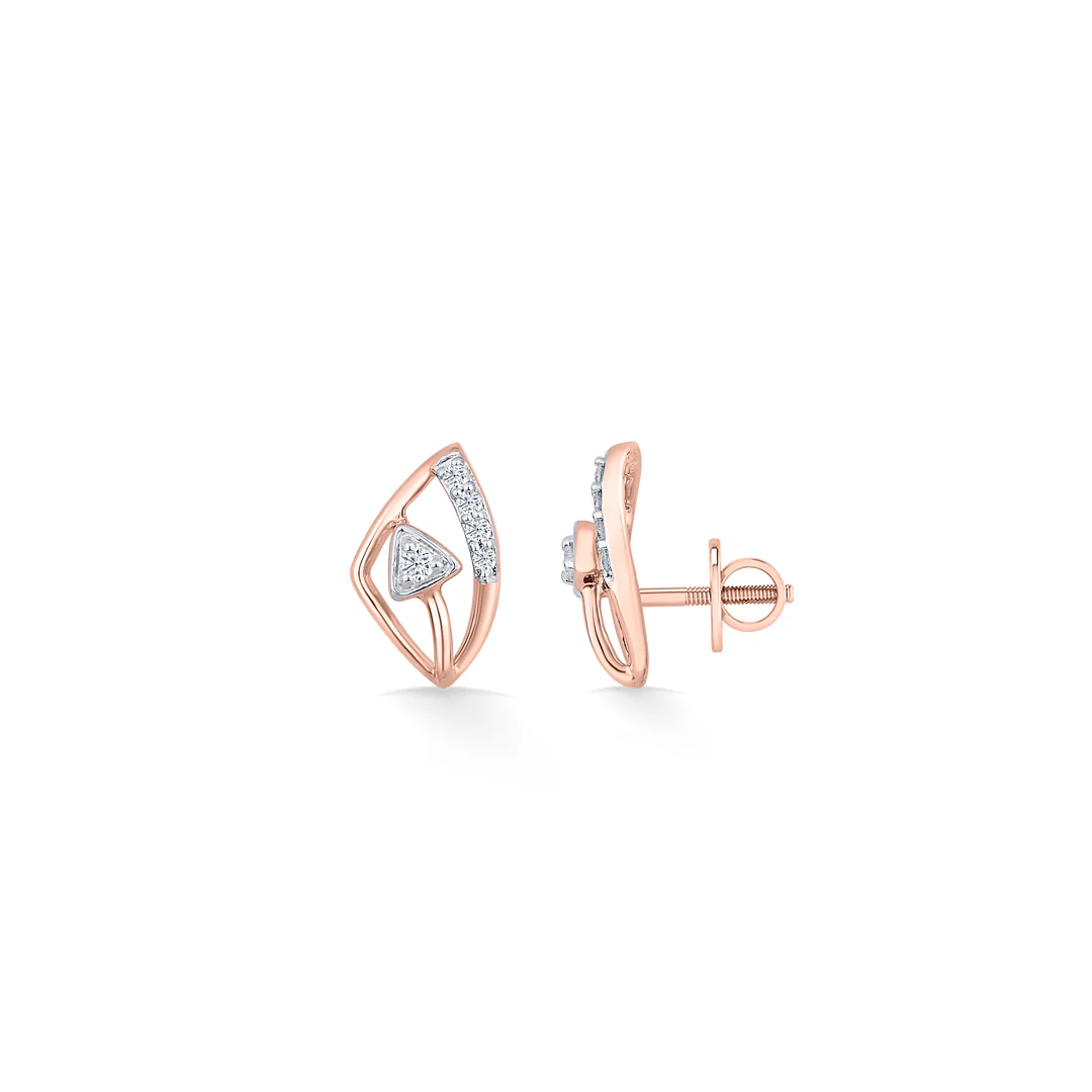 Evara Blink Gold Stud Diamond Earring - Image 5