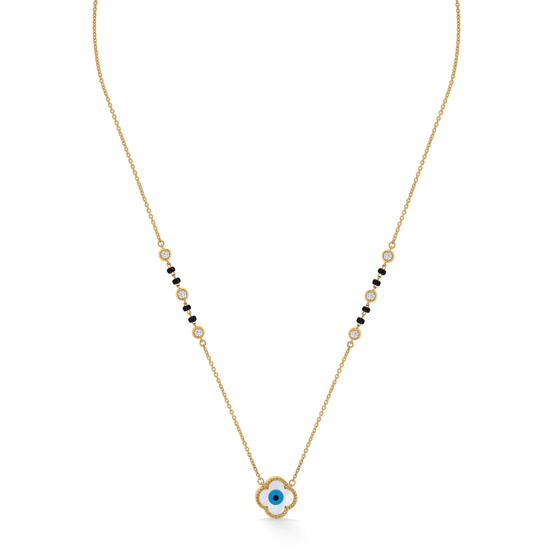 Evil Eye Bliss Gold & Diamond Modern Mangalsutra for Women - Image 3