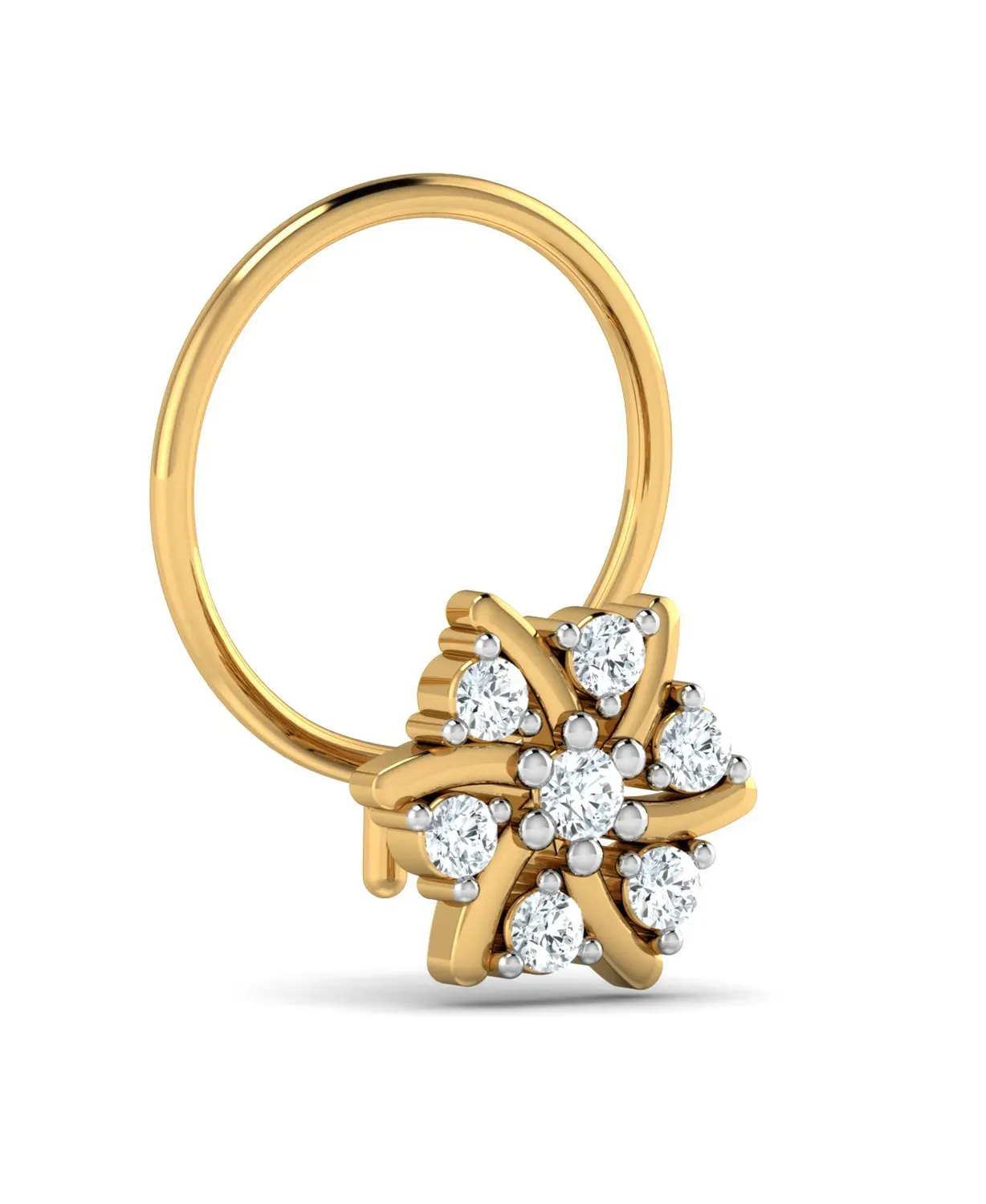 Exquisite Floral Diamond Nosepin - Image 4